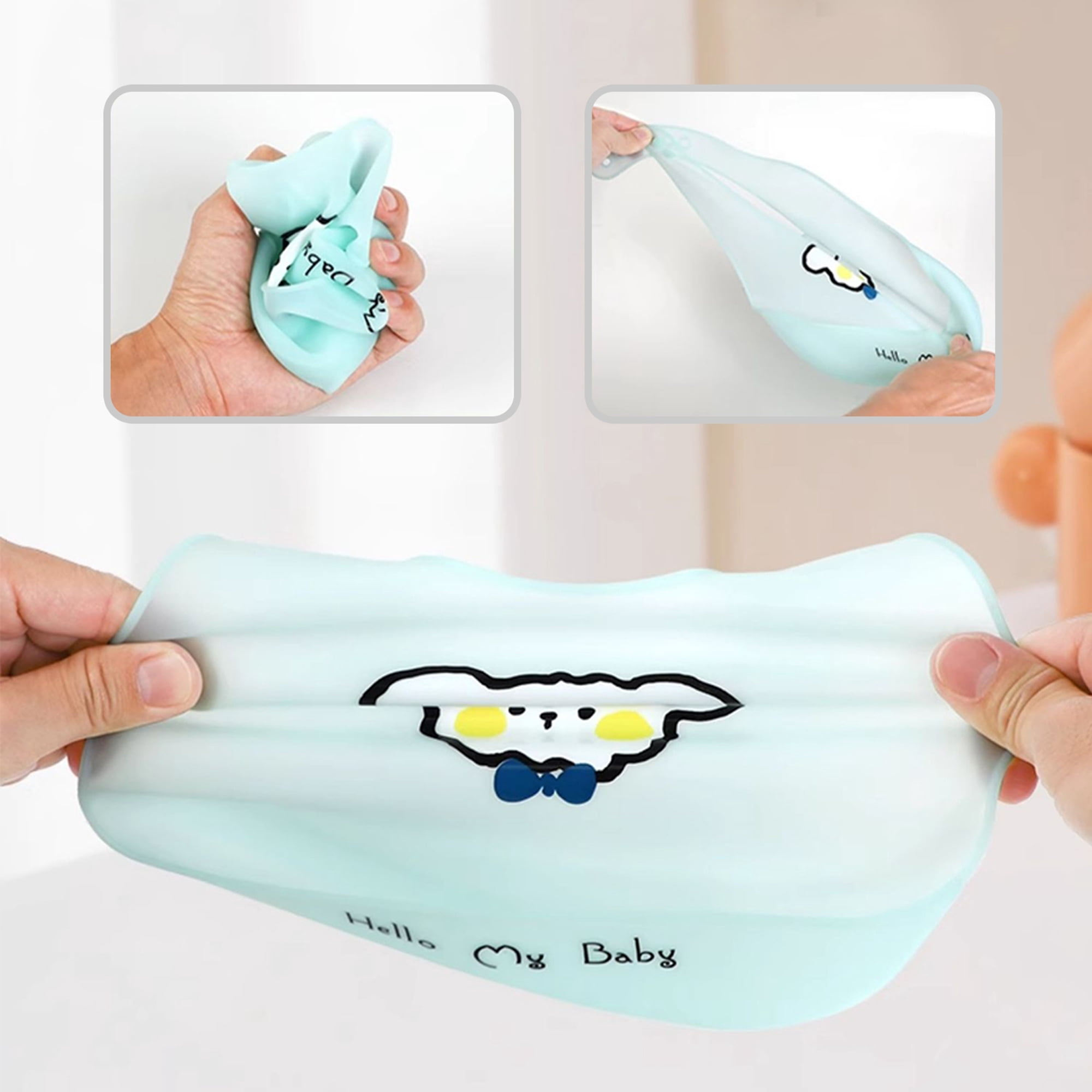 GOLDCOLIN Set of 3 Silicone Bibs for Babies & Toddlers,Soft Adjustable Bibs with Pocket Food Catcher for Baby Girl,Boy