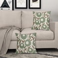 thumbnail image 3 of Brown Green Pillow Covers 18x18 Set of 2 Spring Summer Floral Minimalist Art Geometry Flower Modern Style Decorative Throw Pillow Cases Outdoor Farmhouse Decor for Sofa Couch Bed, 3 of 6