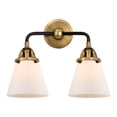 thumbnail image 2 of Innovations Lighting  Nouveau 2 Cone - 2 Light 14" Bath Vanity Light Matte White/Black Antique Brass, 2 of 5