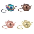 thumbnail image 3 of Wosthever Colador de té de acero inoxidable, forma de tetera, portátil, Adorable, reutilizable, extraíble, infusor colorido, filtro de casa de Teteras dorado, 3 of 6