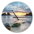 thumbnail image 1 of Designart 'Beautiful Porthcothan Bay ' Modern wall clock, 1 of 4