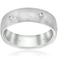 thumbnail image 1 of Brushed Diamond White Gold Wedding Ring Mens Womens Band, 1 of 2