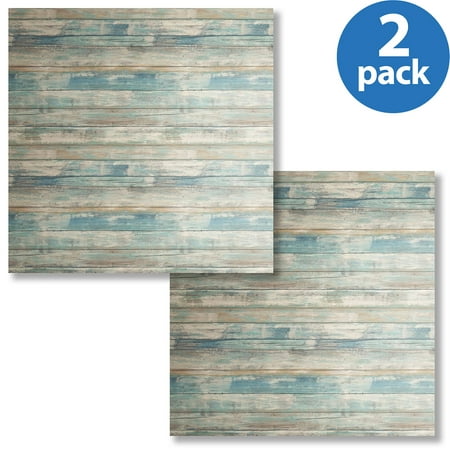 Roommates Blue Distressed Wood Peel and Stick Wall Décor Wallpaper,