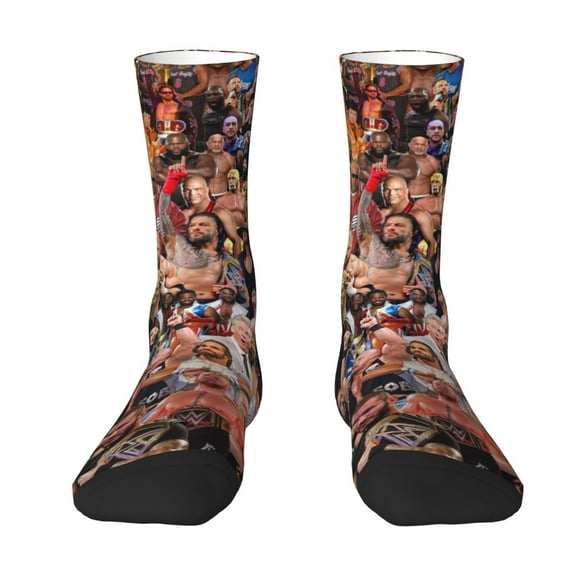 WWE Socks Crew Socks Funny Novelty Long Socks Unisex Dress Socks For Men Women