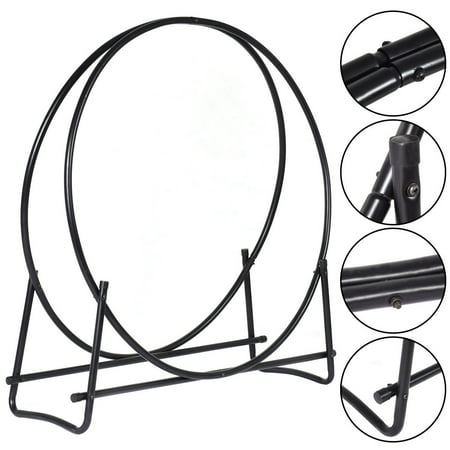 Costway 40-Inch Tubular Steel Log Hoop Firewood Storage Rack Holder Round (Best Firewood Storage Rack)