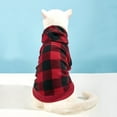 thumbnail image 5 of Sudadera con capucha para perro a cuadros, suéter de lana con capucha y bolsillos, exterior cálido y suave MFZFUKR CPB-DE-LYY1981-6, 5 of 5
