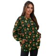 thumbnail image 7 of SCRAWLGOD Christmas Holly Bell Box Star Dark Green Womens Long Sleeve Shirts with Pockets Loose Fitting Fashionable Clothes Fall Casual Crewneck Drop Shoulder Pullover Sweatshirts, XL, 7 of 7
