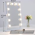 thumbnail image 4 of Waneway Lighted Dresser Mount Vanity Mirror with 12 x 3W Dimmable LED Bulbs and Touch Control Design, Hollywood Style Makeup Cosmetic Mirrors with Lights, White, 4 of 6
