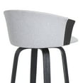 thumbnail image 2 of Diana 30" Swivel Black Wood Bar Stool in Light Gray Fabric, 2 of 13