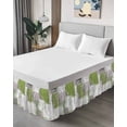 thumbnail image 4 of Sage Green Grey Abstract Bed Skirt King Size 18" Drop Modern Graffiti Brush Art Ruffled Wrap Around Bed Skirts Adjustable Elastic Bedskirt Dust Ruffle for King Size Bed, 4 of 7