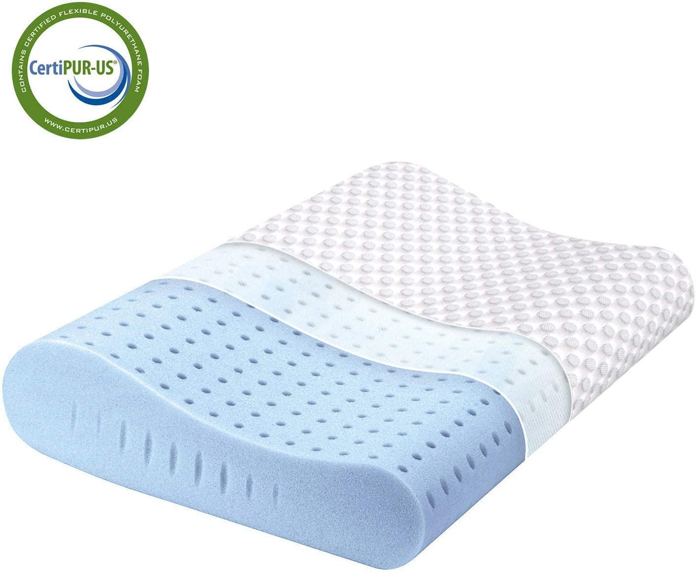 Contour Memory Foam Pillow Ergonomic Cervical Pillow for Neck Pain Sleeping 