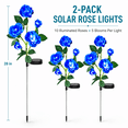 thumbnail image 2 of Rirool 2 Pack Blue Solar Rose Flower Stake Lights, 10 LED Artificial Roses, Waterproof Dusk to Dawn Outdoor Garden Pathway Decor for Yard Patio Walkway Party Christmas Landscape, 2 of 8
