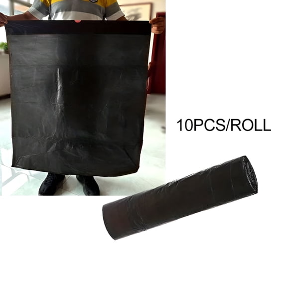 CCOCC 30pcs Heavy Duty Black Trash Bags,35 Gal Large Garbage Bags with Drawstrings for Large-capacity Anti-scald Kitchen Garbage Bag