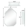 thumbnail image 3 of TEHOME framedless Irregular Medicine Cabinet, 20x30 inches, Recessed/Surface Mount, Storage, 3 of 11