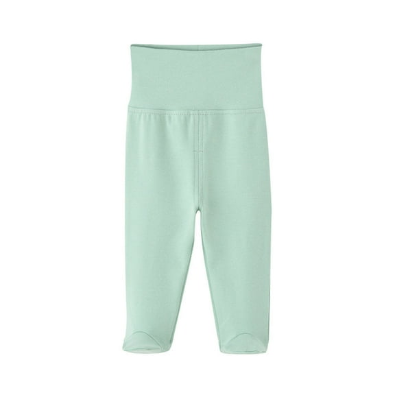 Newborn Infant Baby Boys Girls Soft Cotton High Waist Footed Pants Casual Leggings with Feet