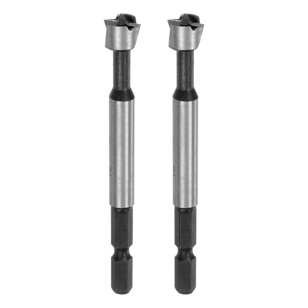 Uxcell 2-Pack Broca Forstner para Trabajos en Madera, 15/32in (12mm) Punta de Carburo Vástago Hexagonal Cortador de Bisagra para Abrir Agujeros en Madera