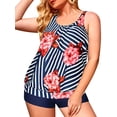 thumbnail image 2 of Plus Size Tankini Swimsuits for Women Blouson Swim Tops with Boyshorts Two Piece Bathing Suits, 2 of 8