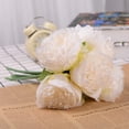 thumbnail image 4 of Coolmade Vintage Peony Artificial Flowers - 2 Pack Silk Flowers Bouquet 10 Heads Peony Fake Flowers for Wedding Home Decoration (Cream White), 4 of 6