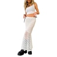 thumbnail image 4 of ZAXARRA Femmes Dentelle Demi-Robe, Été Printemps Rue Casual Partie Voir à Travers Enveloppé Jupe Longue, 4 of 8