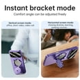 thumbnail image 5 of Allytechgroup for iPhone 13 Pro Max Case [Support Magnetic Car Mount] Silicone Suction Cup Phone Ring Grip Holder [Sticks to Walls] with Kickstand Gold Plating Stand Hard Shockproof Cover, Dark Purple, 5 of 6