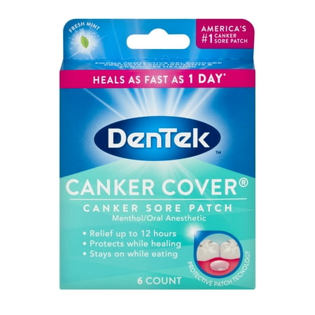 DenTek Canker Cover Canker Sore Patch, 6 Count (Best Medicine For Canker Sores In Mouth)