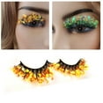 thumbnail image 3 of Happydeer 1 Pair Luminous False Eyelashes Vibrant Color Sequins Design Sparkling Good Ductility Shiny Visual Effect Exaggerated Thick 3D Fake Eyelashes Stage Makeup for Lady, 3 of 13