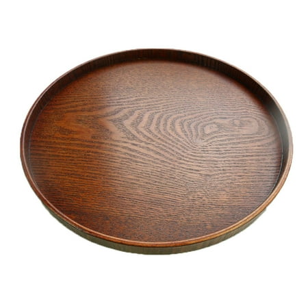 

Solid Wood Round Plate Tea Fruit Food Bakery Serving Tray Dishes Platter Plate New