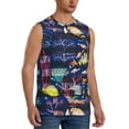 thumbnail image 2 of Haiem Men's Sea Inhabitans and Herb Print Tank Tops Summer Sleeveless Cut Off Workout T-Shirts Fitness Vest Athletic Undershirts-X-Large, 2 of 8