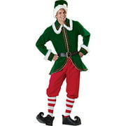 Men's Elf Christmas Santa Claus Costume Deluxe Set Cosplay Suit Clothing X-Large