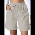 thumbnail image 2 of Omen Casual Shorts Drawstring Comfy Elastic Waist Summer Pull on Short with Pockets, 2 of 7