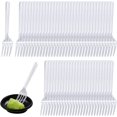 thumbnail image 1 of Paquete de 100 tenedores transparentes, cubiertos reutilizables para fiestas, tenedores para pasteles para eventos en interiores y exteriores, fiestas de cumpleaños, catering, bodas (4,5 pulgadas), 1 of 5