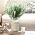 thumbnail image 3 of 8 Pcs Artificial Lavender Flowers, Plastic Fake Simulation Flower Indoor Outdoor Bridal Bouquet Wedding Home Garden Balcony Patio Floral Arrangement Decoration (White), 3 of 8