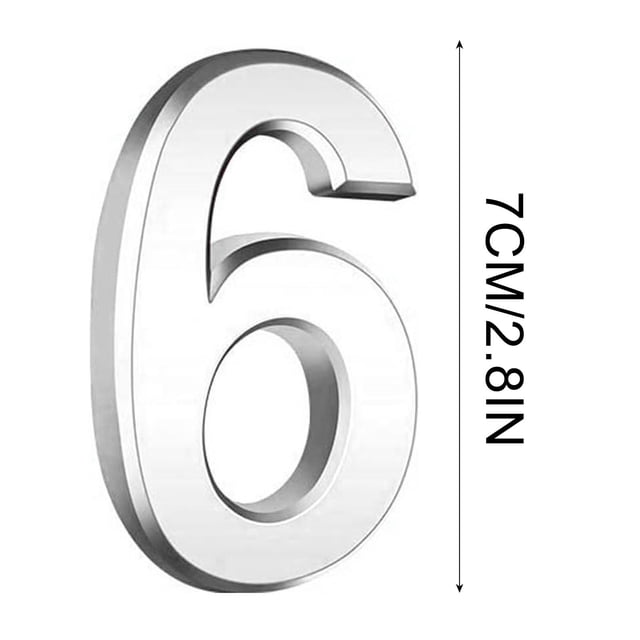 3 Inch Silve Modern House Numbers Mailbox Numbers 0-9 Self-Adhesive Street Door Home Address Metal Numbers For Outside Or Inside Signs Easy Install