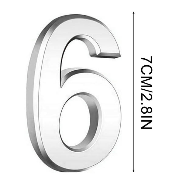 Números de Casa para el Exterior 3 Pulgadas Silve Número de Casa Moderna Número de Correo Electrónico Número 0-9 Puerta Callejera Autoadhesiva Dirección Del Hogar Número de Metal Señales Externos O In