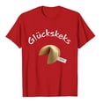thumbnail image 3 of Levmjia Women's Graphic Round Neck T-Shirt, Funny German Text "Glückskeks" Print Tee, Casual Short Sleeve Summer Top, Soft Polyester Blend, Sizes XS-XL, 3 of 4