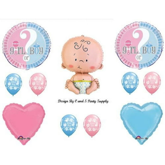 GENDER REVEAL BOY GIRL BABY SHOWER Balloons Decorations Supplies