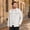White, variant on Fengqque Men's Long Sleeve Vintage Washed Denim Jacket, Lapel Collar Button Down Loose Fit Coat with Chest Pocket White XL