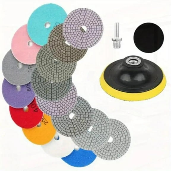 11pcs Grinding Disc Polishing Tool Set, Designed for Use with Drills, Grinders, and Polishers, Suitable for Marble, Granite, and Quartz Stone