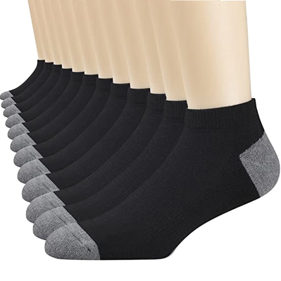 OIOLOYJM 12 Pairs Womens Cushion Ankle Socks Men Low Cut Comfort Breathable Casual Soft Workout Running Socks Black
