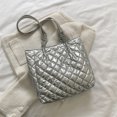 thumbnail image 1 of Bolsa de mujer de otoño invierno con cadena acolchada de algodón acolchado con asa superior (plata) Ehuebsd  Para estrenar, 1 of 8