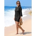 thumbnail image 4 of Traje de baño con capucha SAMPEEL vestido negro de ganchillo para mujer, 4 of 6