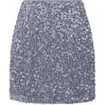 thumbnail image 2 of Vibrex Women's Skirt Women's Sequin Skirt Women's Hip-hugging Skirt Women's A-line Short Skirt Perfect For Dancing,Dating,Dinners,Travel,Vacation And Daily Wear_Blue_4XL, 2 of 3