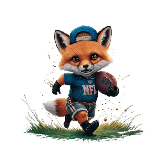 Cute Cartoon Fox Playing Basketball Animals Wall Art Sticker Designs Vinyl Stickers For Home House Walls Rooms Windows Bedroom Decoration Size (26x26 inch)