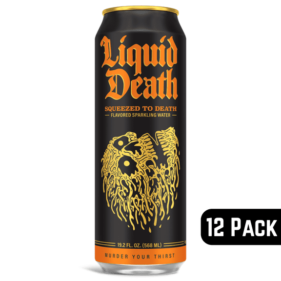 Liquid Death Squeezed to Death Flavored Sparkling Water 19.2 fl oz – 12 Pack