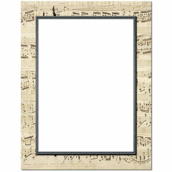 Music Letterhead Laser & Inkjet Printer Paper, 25 Sheet Pack