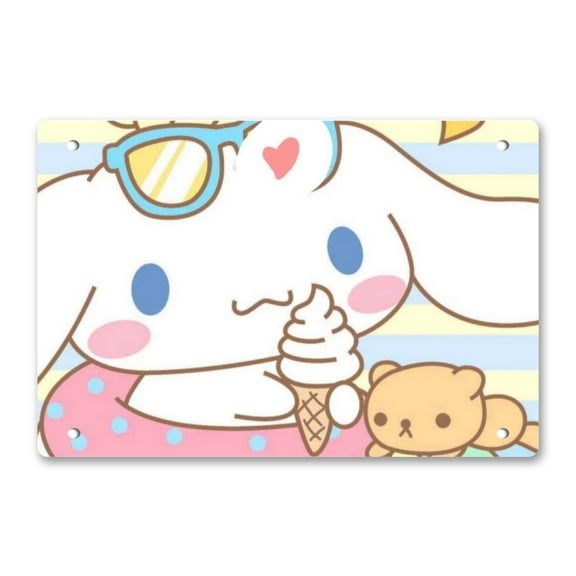 Cinnamoroll Wall Sign - Cartoon Aluminum Poster 12 X 8 Inch Home Bar Wall Decoration Movie Poster