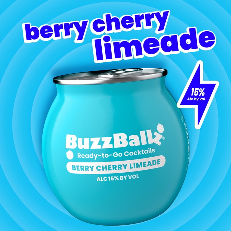 BuzzBallz Chillers Biggies Berry Cherry Limeade 187ml Bottle, ABV