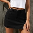 thumbnail image 5 of TaTaai Women's Denim Mini Skirt with Button Front, Side Slit, and Classic Casual Style for Summer Gift, 5 of 7