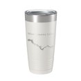 thumbnail image 1 of Mississinewa Lake Map Tumbler Travel Mug Insulated Laser Engraved Coffee Cup River Indiana 20 oz White, 1 of 1