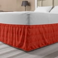 thumbnail image 1 of Brick Bed Skirt, Vibrant Composition of Heart Shaped Blocks Geometric Rectangular, Elastic Bedskirt Dust Ruffle Wrap Around for Bedding Decor, 4 Sizes, Vermilion Pale Salmon, by Ambesonne, 1 of 2
